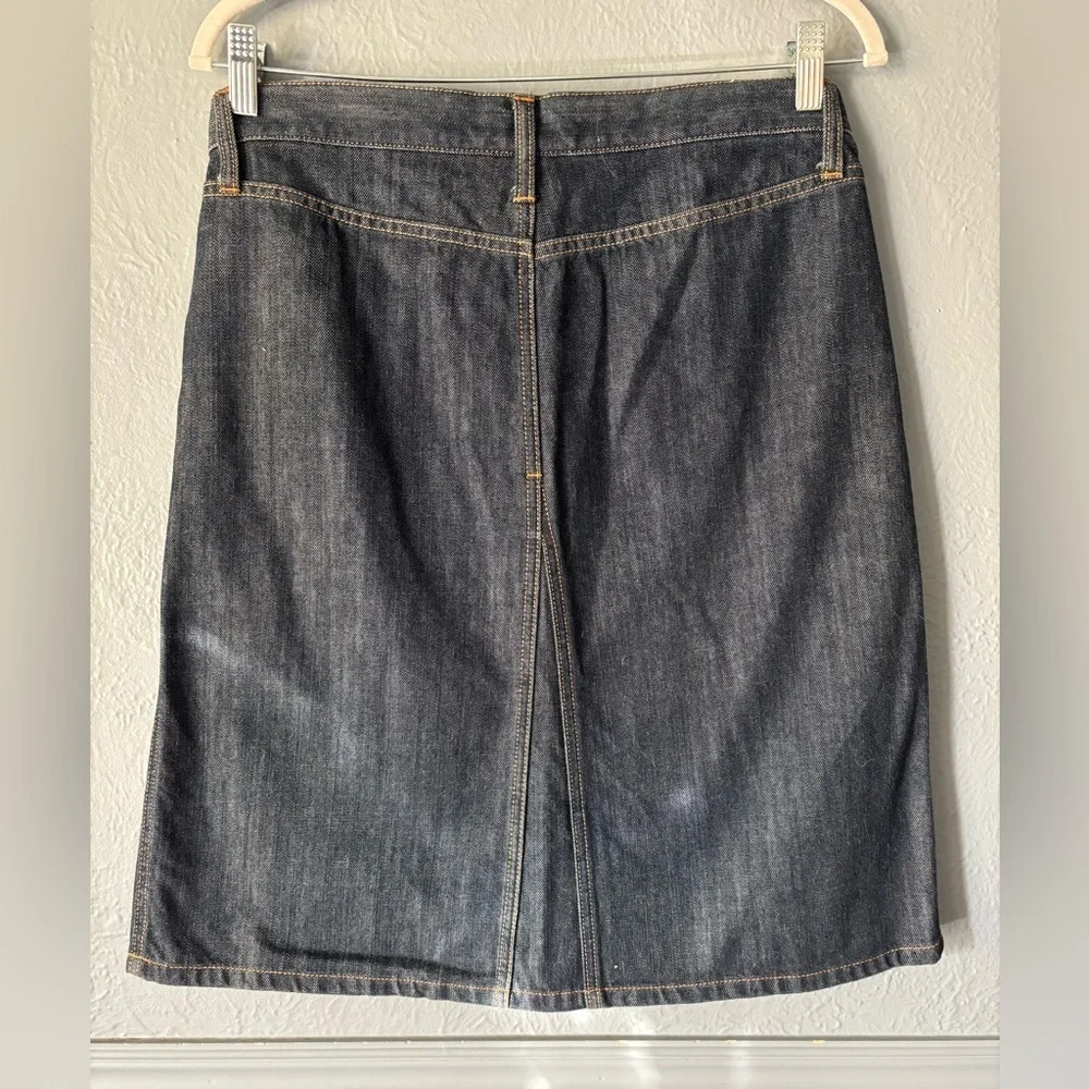 GAP Dark Wash Denim A-Line Skirt Cotton Mid Rise Classic Size 8